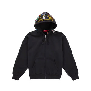 Supreme Patches Zip Up Hooded Sweatshirt Black
