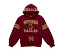 Supreme Rhinestone Eagle Hooded Sweatshirt Red