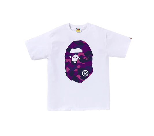 Bape Color Camo Big Ape Head Tee White/Purple