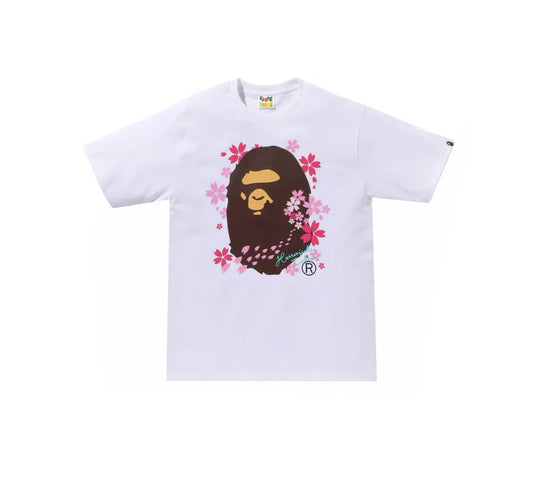 Bape Sakura Ape Head Tee White