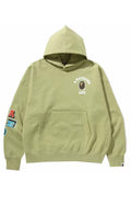 BAPE Multi Fonts Loose Fit Pullover Hoodie Beige