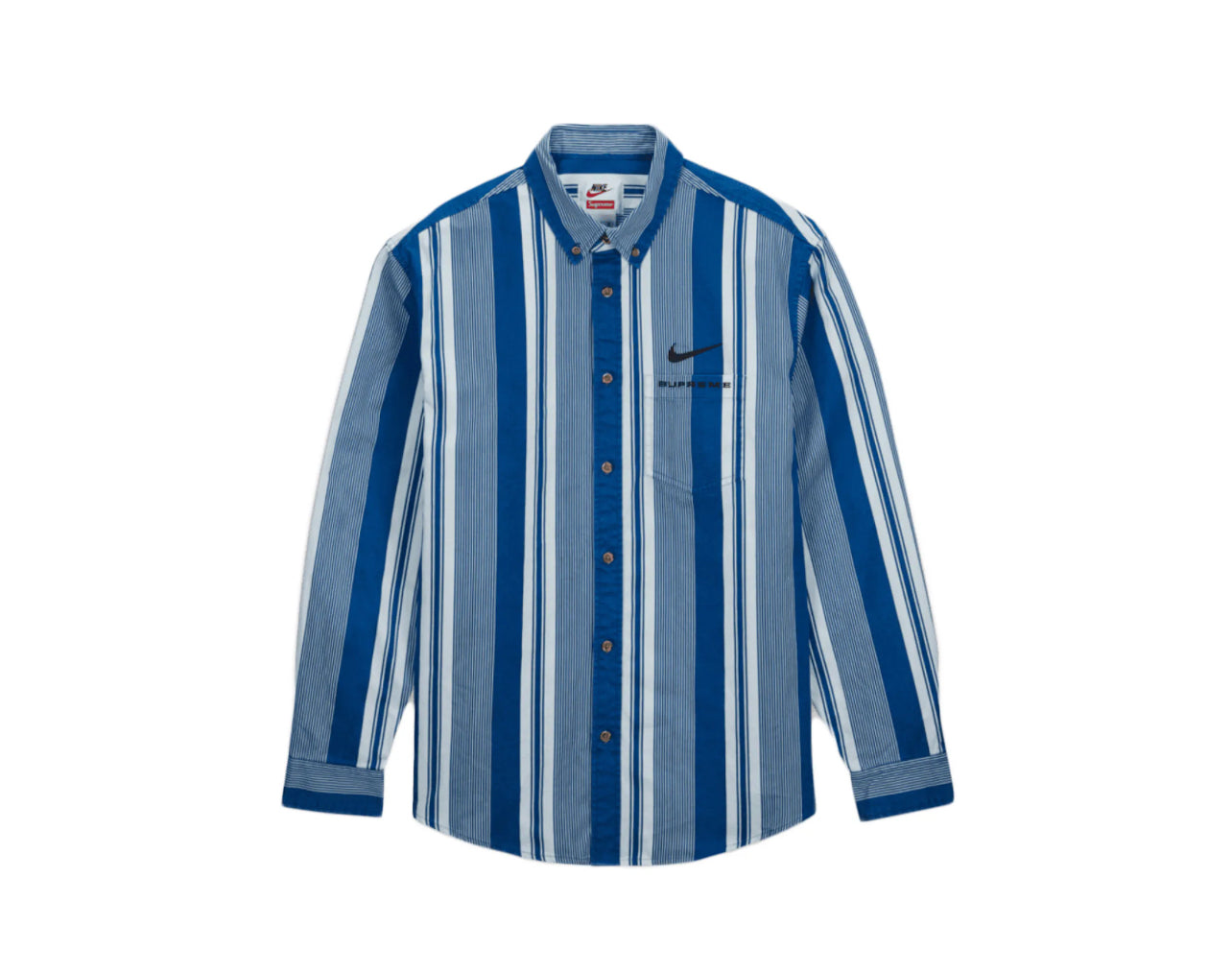 Supreme Nike Cotton Twill Shirt Blue Stripe