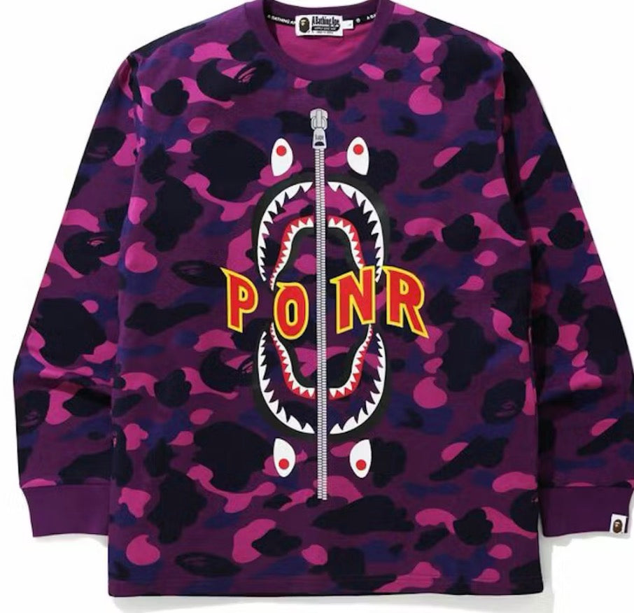 BAPE Color Camo PONR Shark L/S Tee