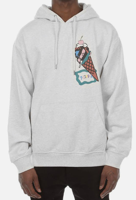 ICE CREAM COLOUR HOODIE LIGHT HEATHER GREY