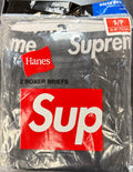 Supreme Hanes Boxer Briefs Black (2 Pack)