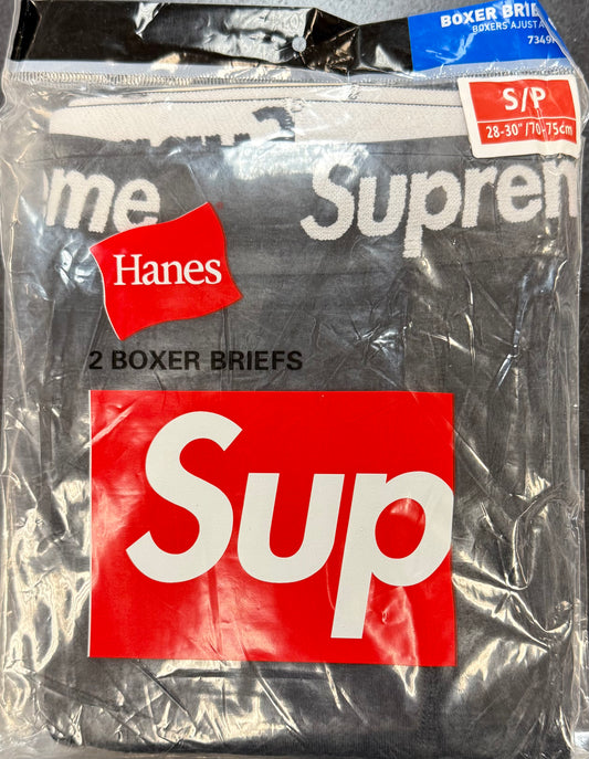Supreme Hanes Boxer Briefs Black (2 Pack)