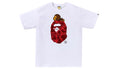Bape Color Camo Milo On Big Ape Head Tee White Red