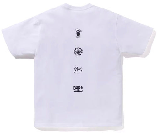 Bape Us College Sta Tee White