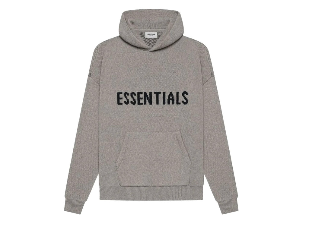 Fear of God Essentials Knit Pullover Hoodie Dark Heather Oatmeal