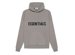 Fear of God Essentials Knit Pullover Hoodie Dark Heather Oatmeal