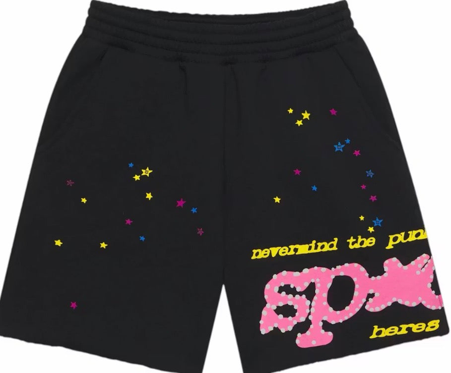 Sp5der Punk V2 Sweatshort Black