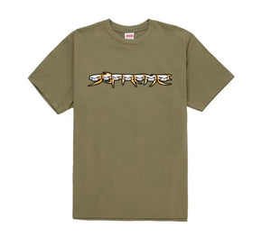 Supreme Skulls Spellout Tee Light Olive