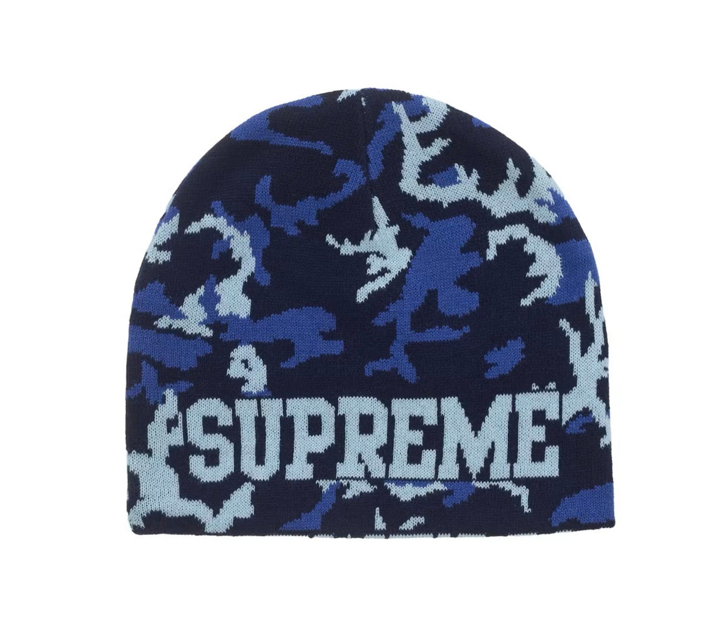 Supreme Reversible Camo Beanie Blue