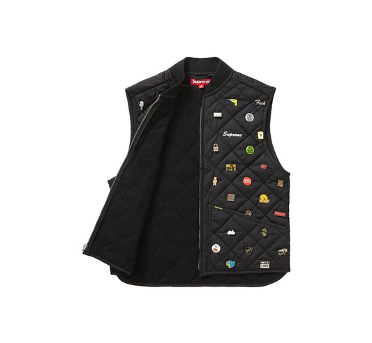 Supreme Pins Quilted Work Vest Black