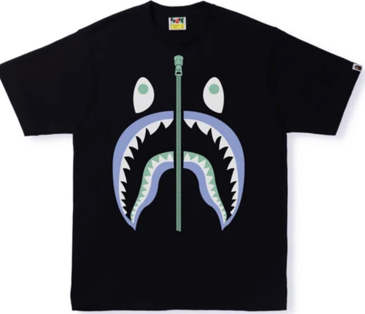 Black Bathing Ape Tee Shark Tee Glow In The Dark
