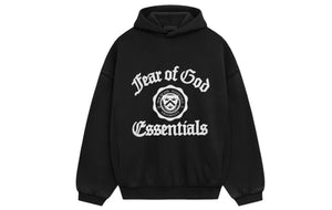 Fear of God Essentials Heavy Fleece Vintage Shrunken Hoodie Black