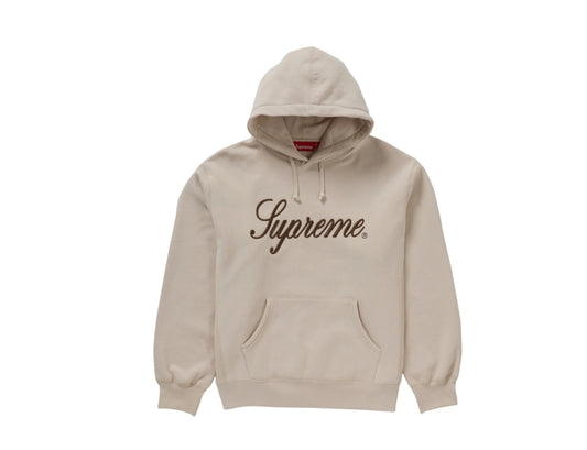 Supreme Embroidered Script Hoodie Stone