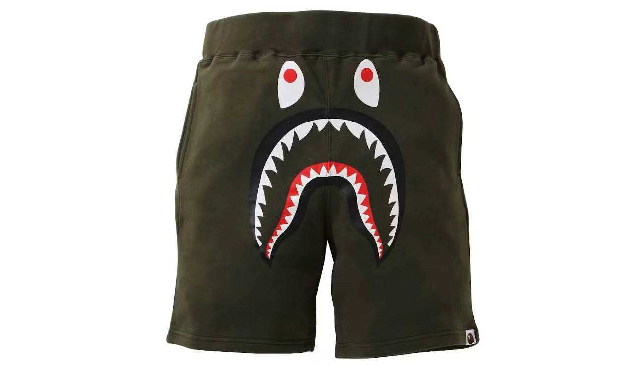 Bape Shark Sweat Shorts Olivedrab