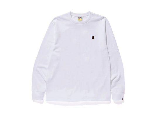 Bape Ape Head One Point L/S Tee White