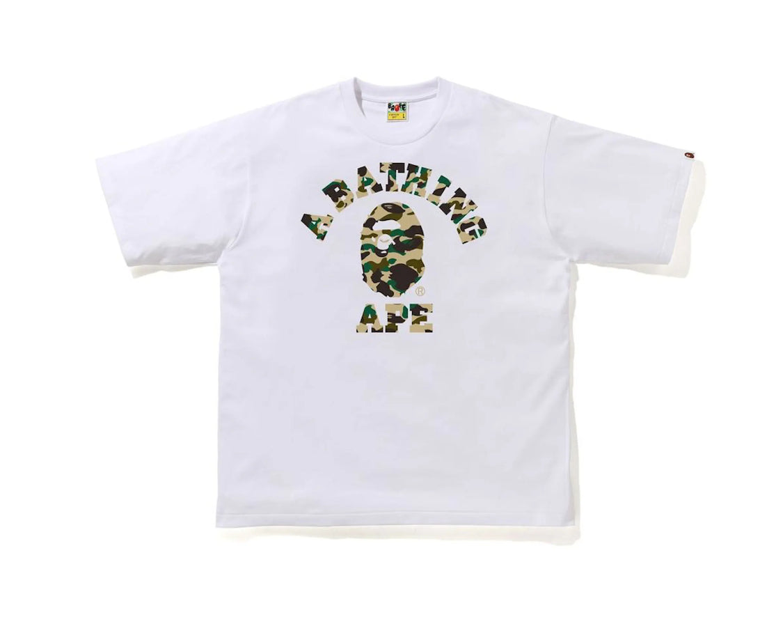 Bape 1st Camo College Tee White/Yellow