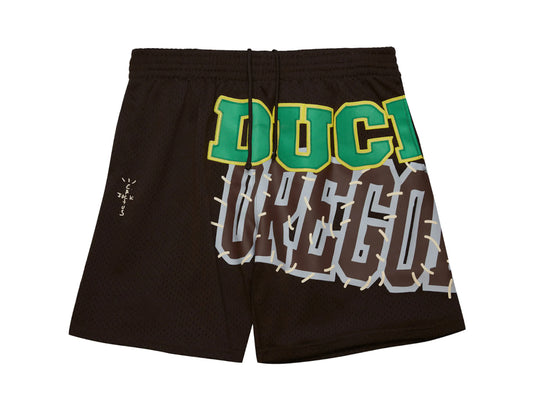 Travis Scott x Mitchell & Ness Oregon Ducks Basketball Shorts Brown