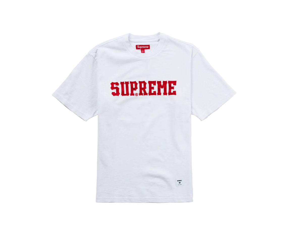 Supreme Twill Appliqué S/S Top White/Red