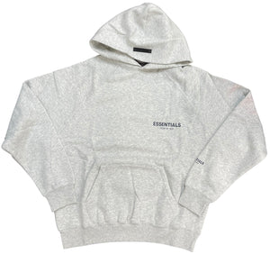 Fear of God Essentials Chest Logo Hoodie Light Heather Oatmeal