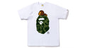 Bape Color Camo Milo On Big Ape Head Tee White Green