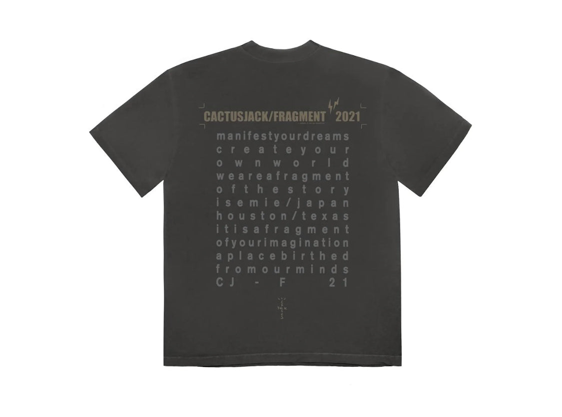 Travis Scott Cactus Jack For Fragment Create Tee Washed Black