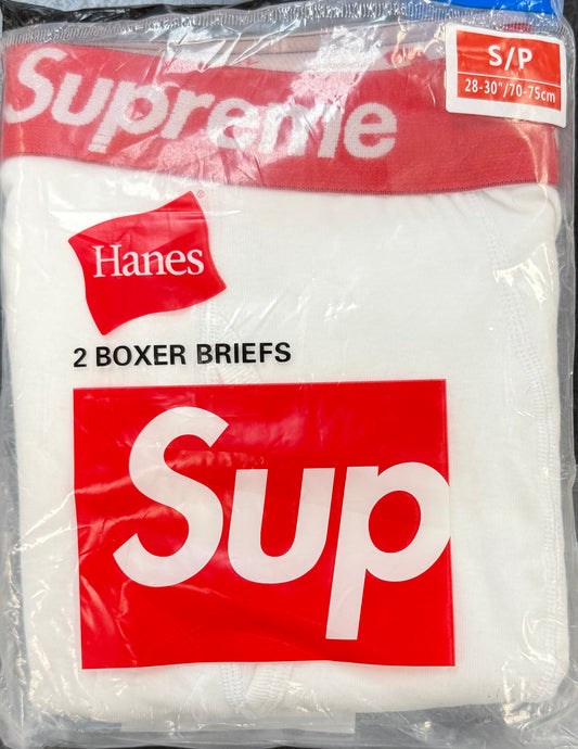 Supreme Hanes Boxer Briefs White (2 Pack)