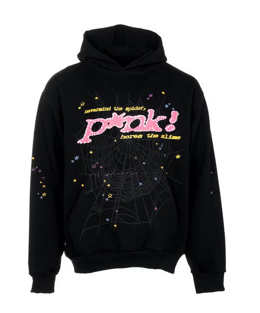 Sp5der P*NK Hoodie Black
