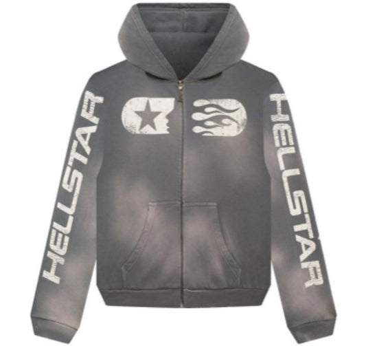 Hellstar Studios Zip Hoodie Grey