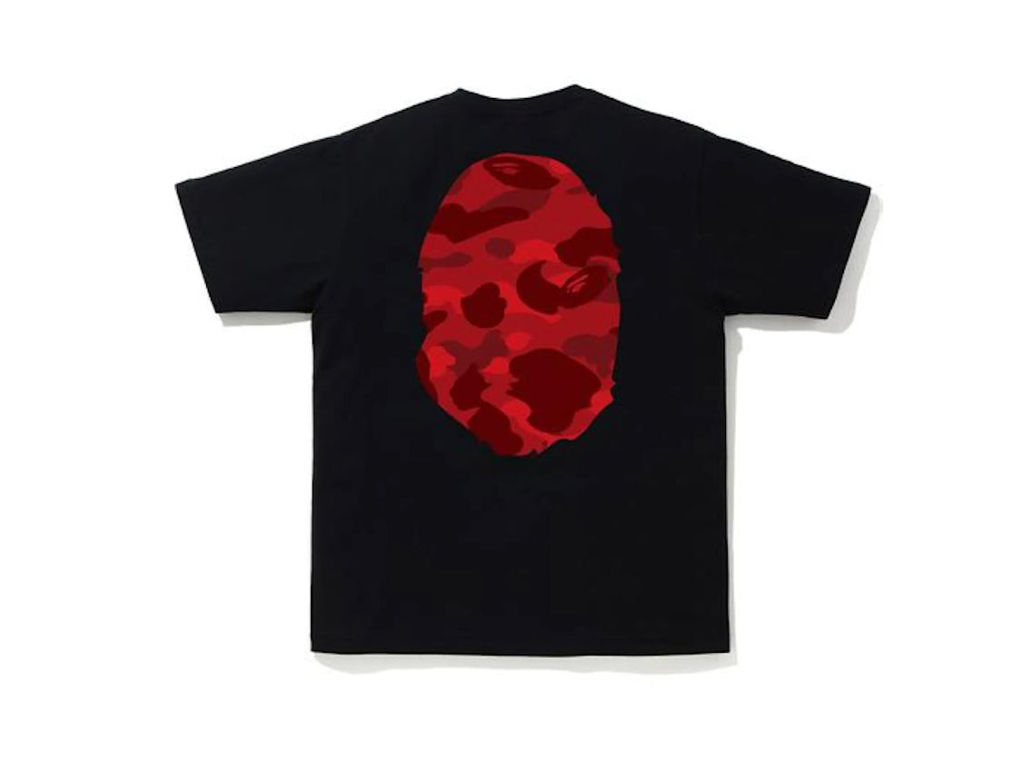 Bape Color Camo Big Ape Head Tee Black/Red