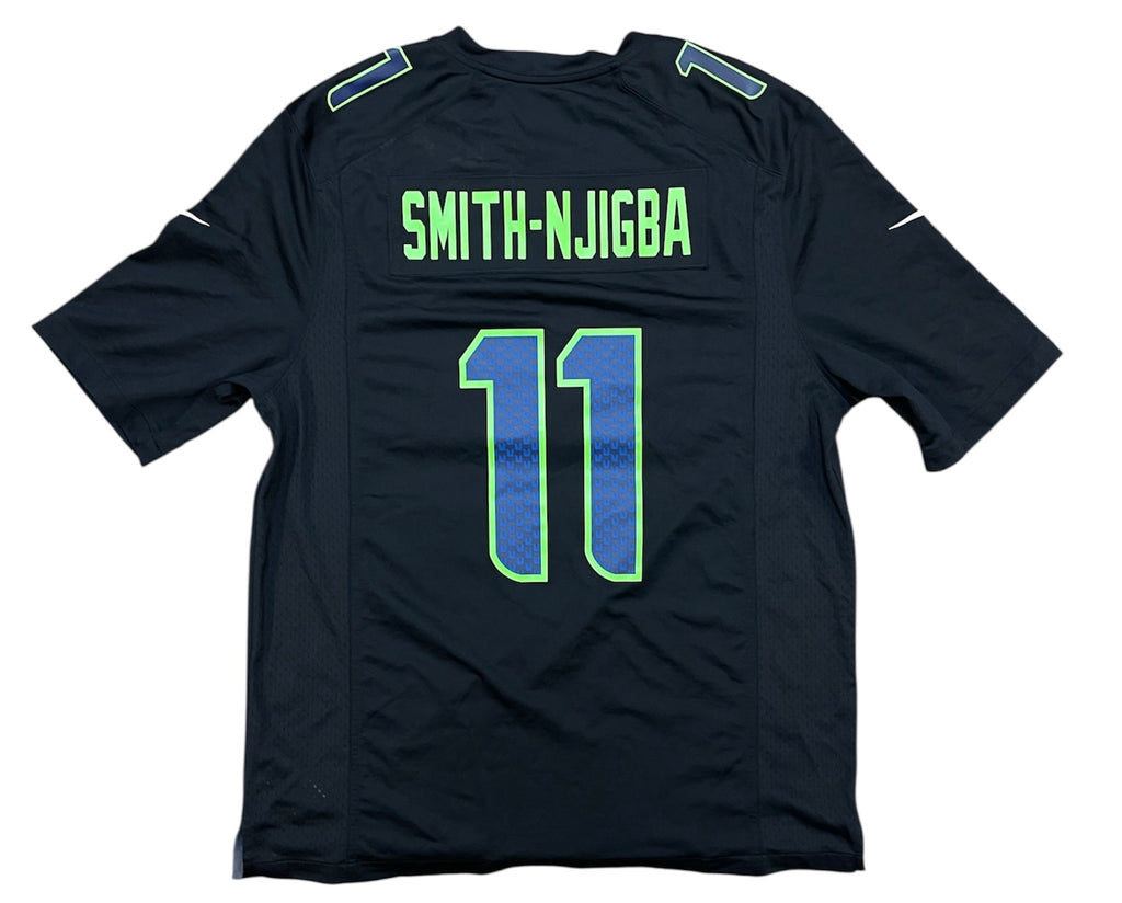 Nike Smith-Njigba Seattle Seahawks Super Bowl LX Patch Jersey Black