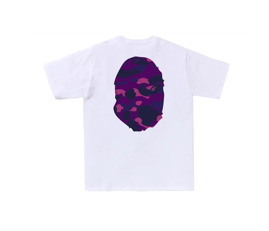 Bape Color Camo Big Ape Head Tee White/Purple