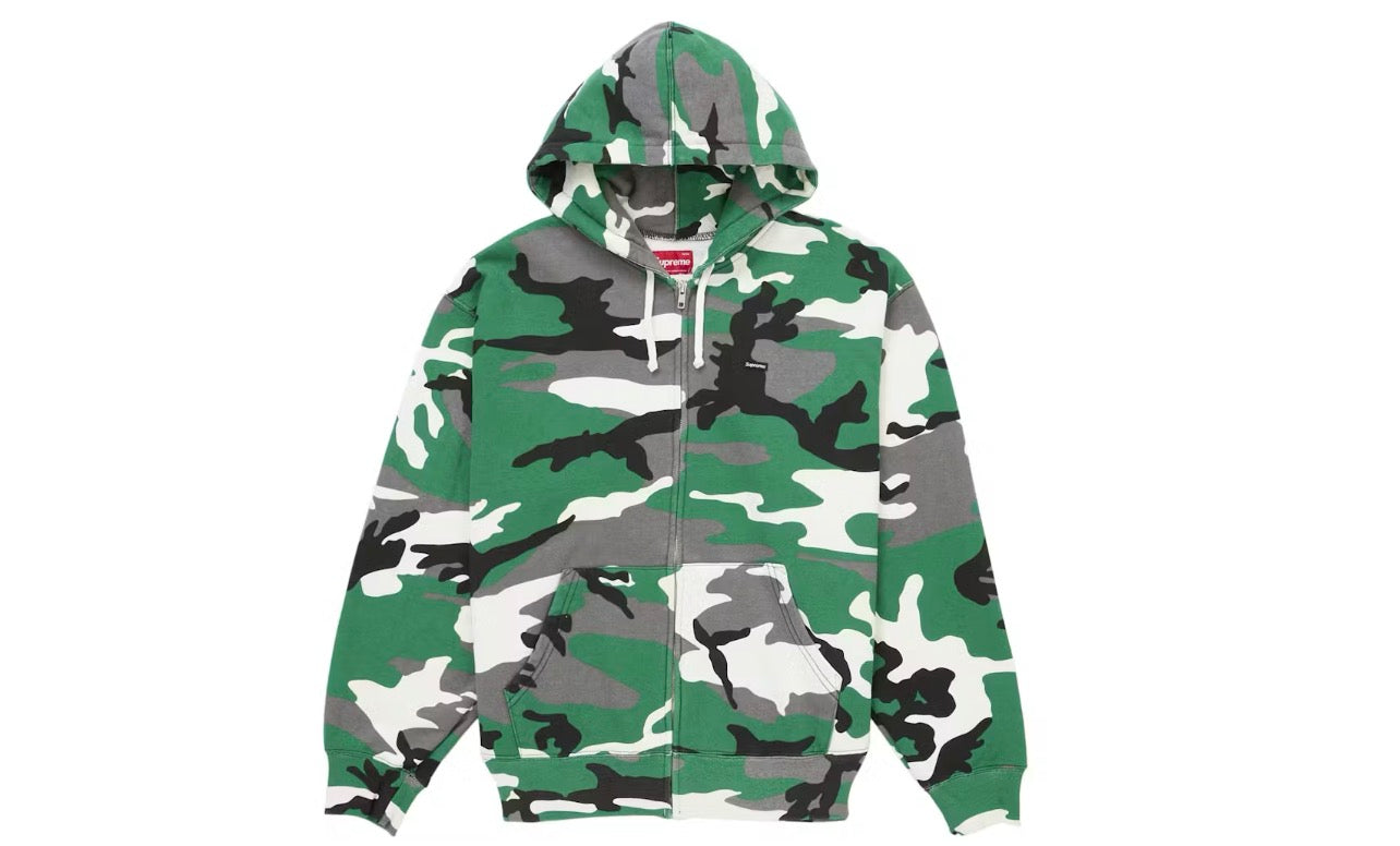 Supreme Small Box Zip Up Hooded Sweatshirt FW25 Green Camo