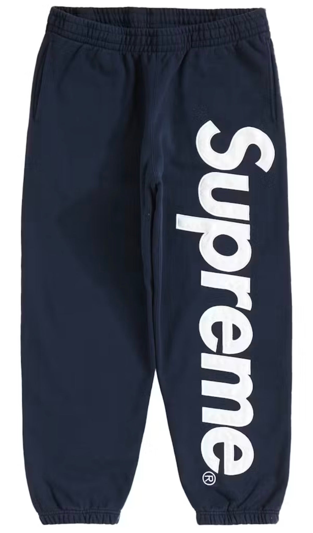 Supreme Satin Appliqué Sweatpants Navy