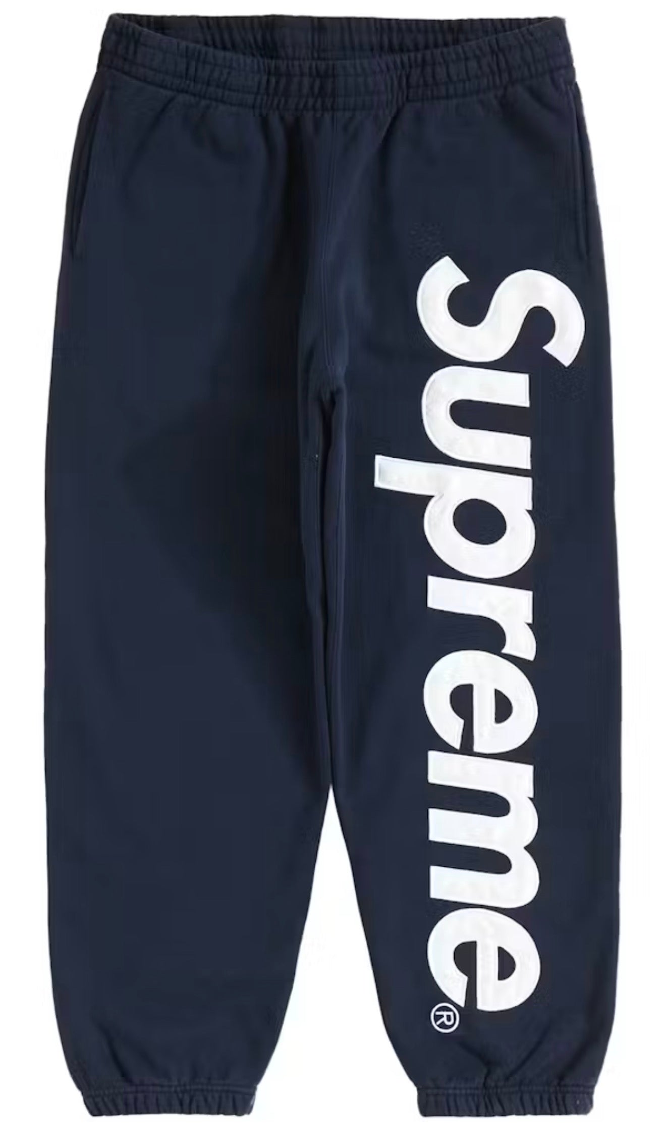 Supreme Satin Appliqué Sweatpants Navy