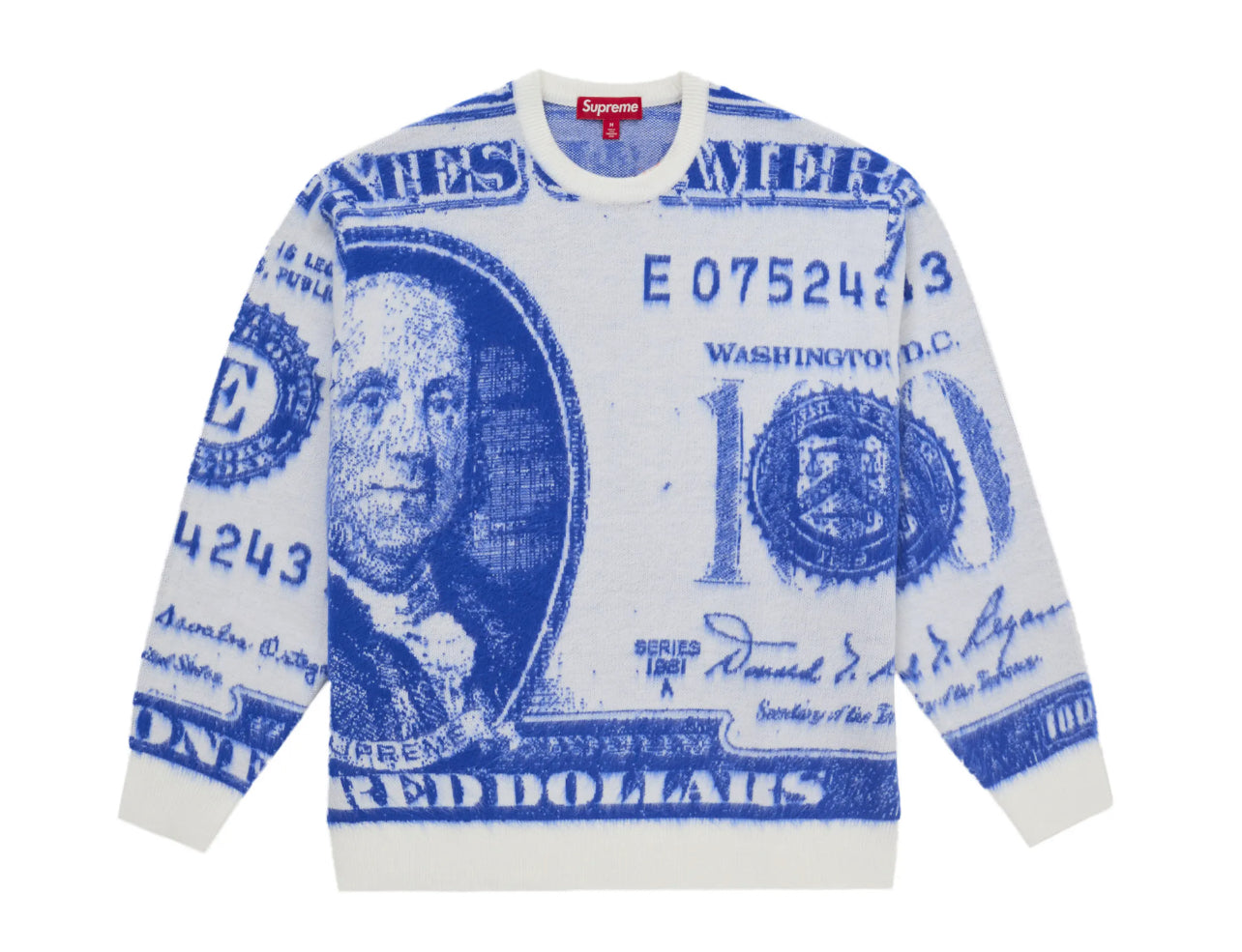 Supreme Money Sweater White