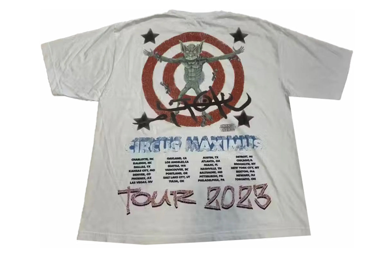 Travis Scott Utopia Circus Maximus 2023 Europe Tour III Tee White