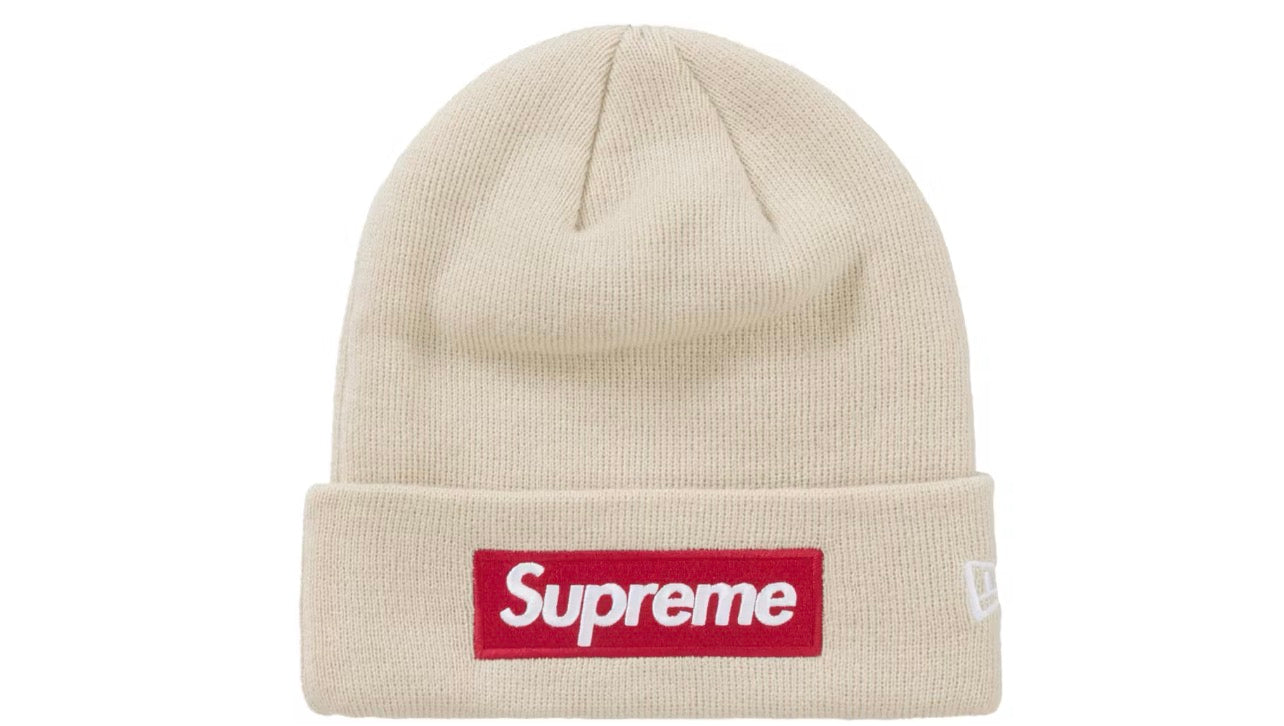 Supreme New Era Box Logo Beanie Stone