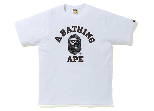 BAPE Space Camo Print College Tee White