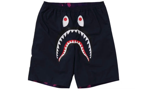 Bape Color Camo Shark Reversible Shorts Purple Navy