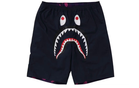 Bape Color Camo Shark Reversible Shorts Purple Navy