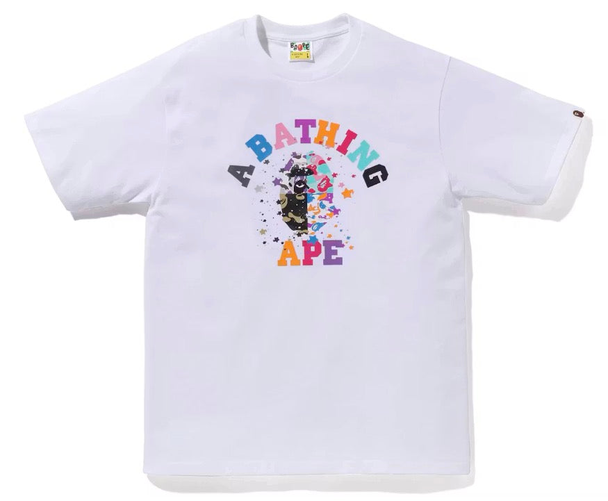 Bape US College Sta Tee White