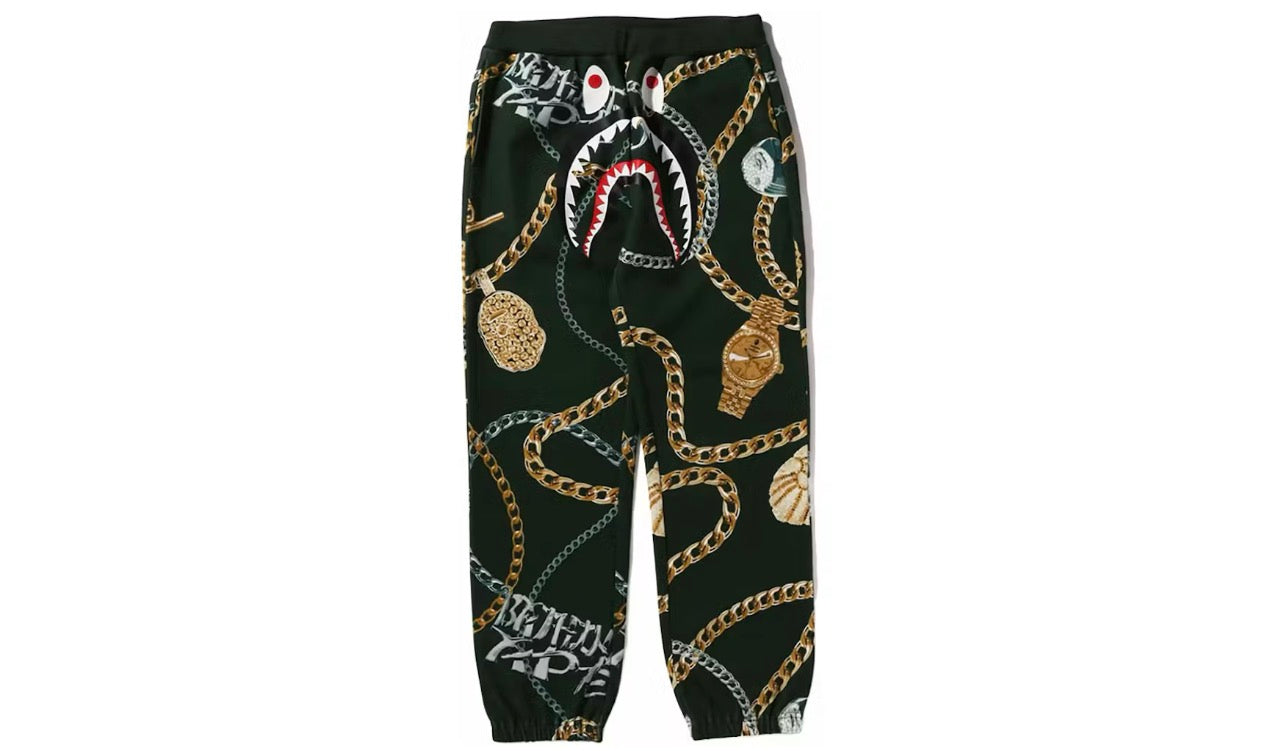Bape Jewels Shark Sweatpants Green