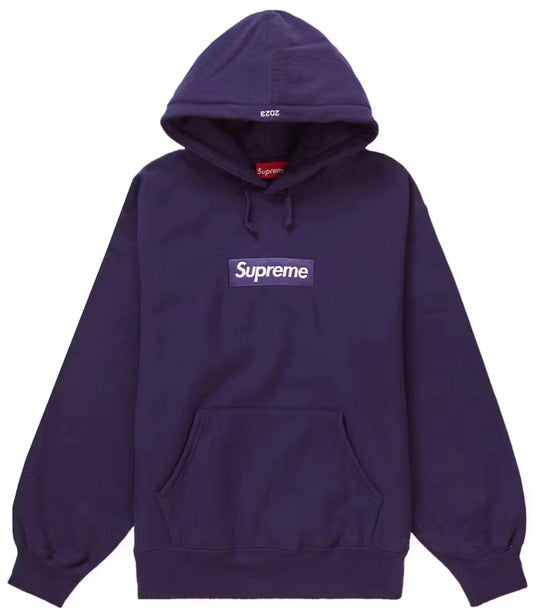 Supreme Box Logo Hooded Sweatshirt Purple