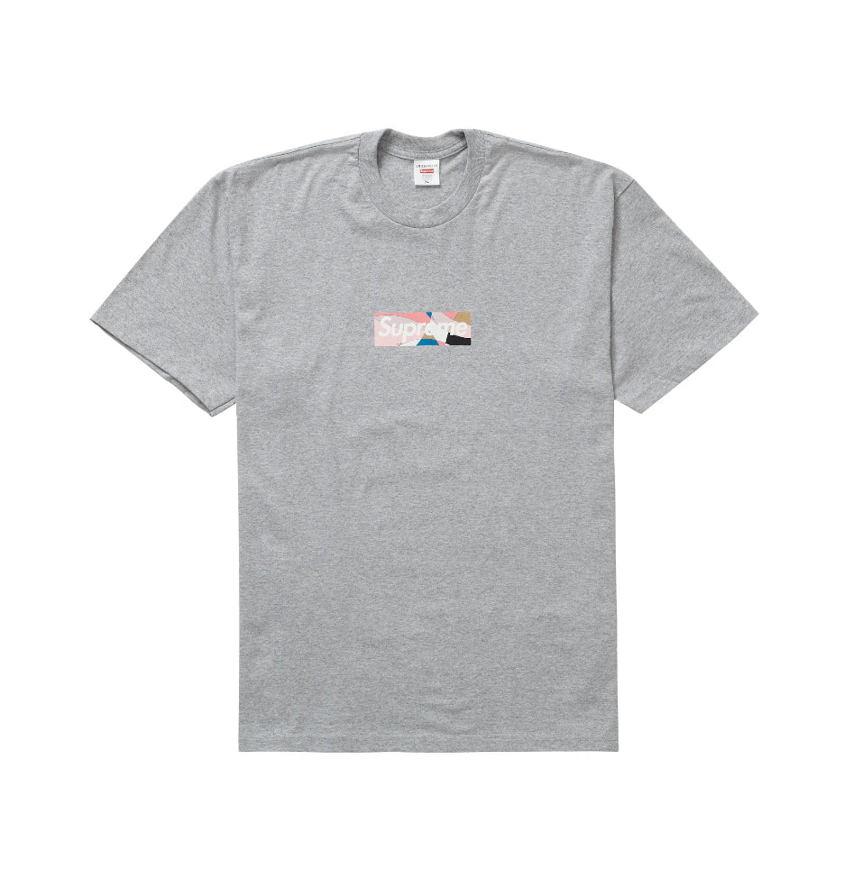 Supreme Emilio Pucci Box Logo Tee Heather Grey/Dusty Pink