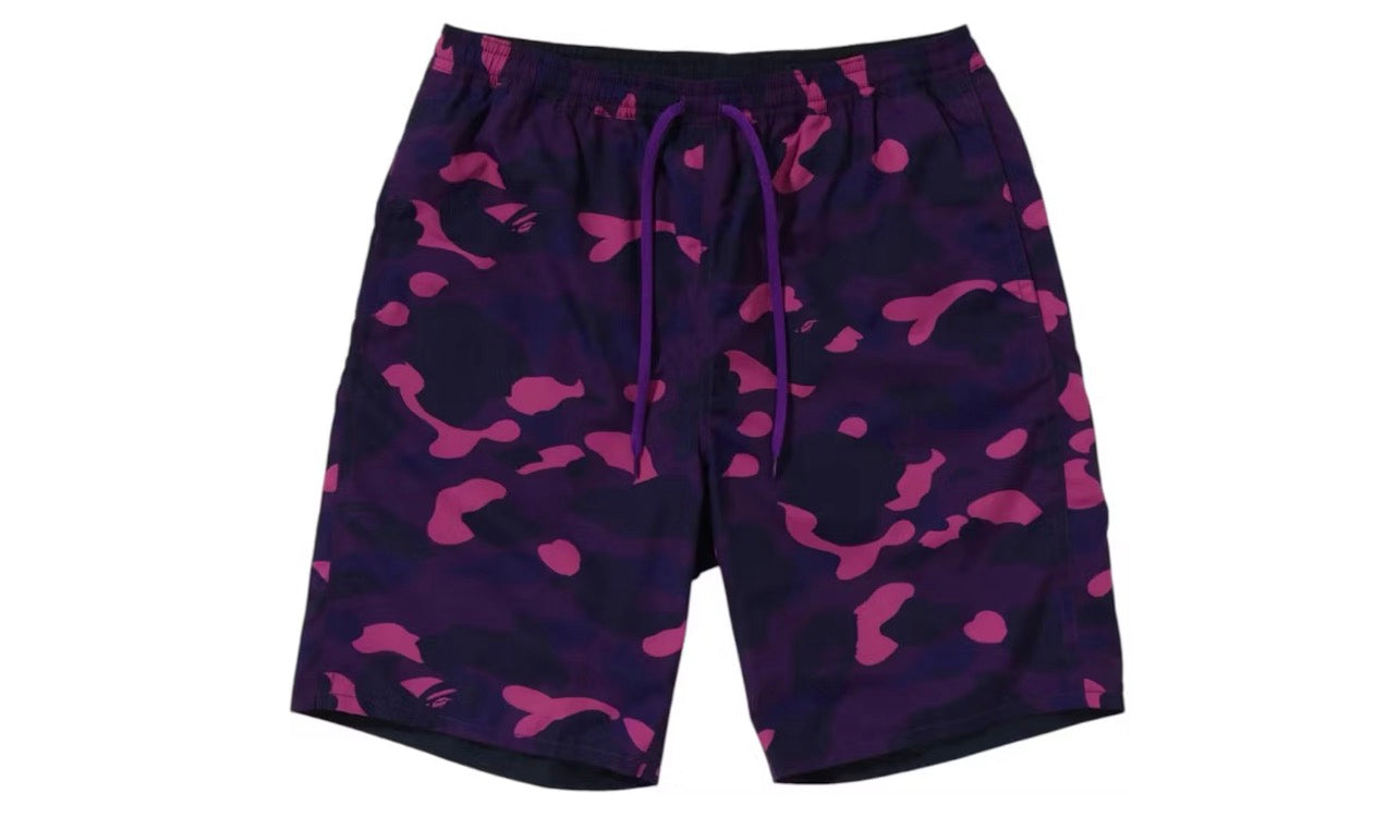 Bape Color Camo Shark Reversible Shorts Purple Navy