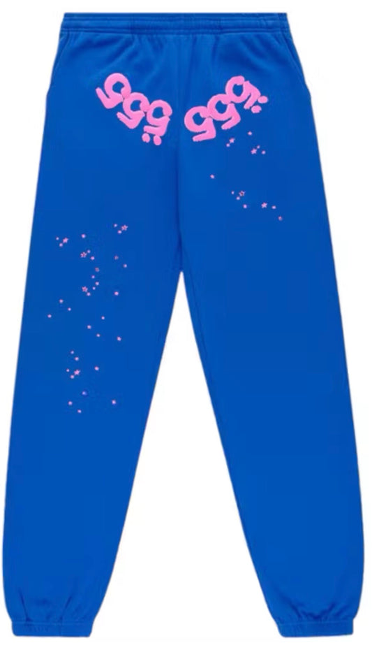 Sp5der Angel Number Sweatpants Blue